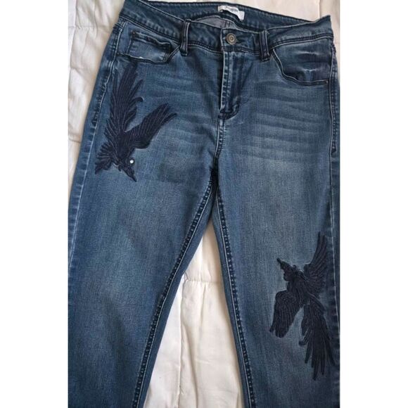 Kensie Jeans Teen Girl Blue Skinny Raw Hem – Size Medium - Picture 2 of 9